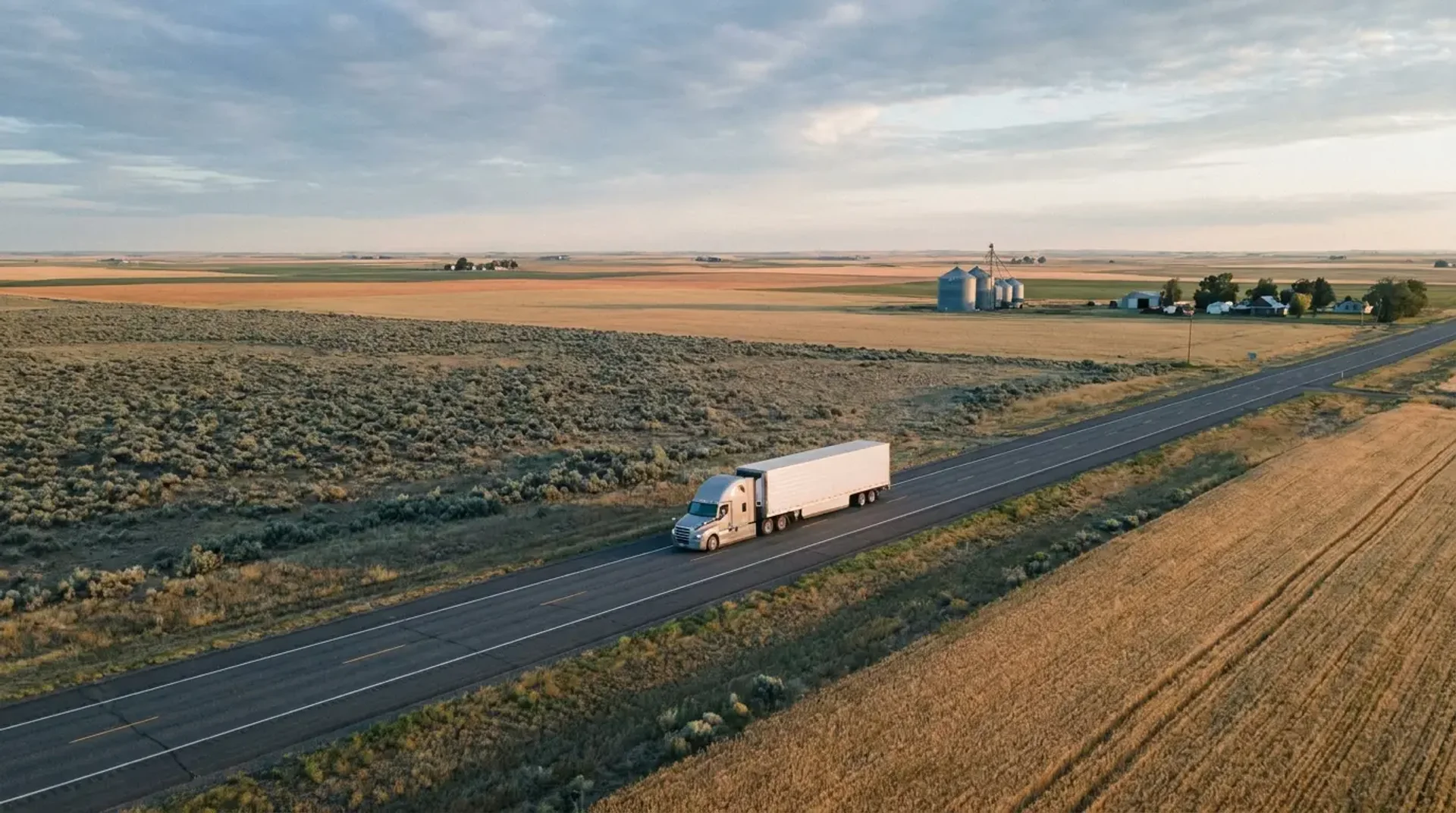 Freight crossing agricultural fields