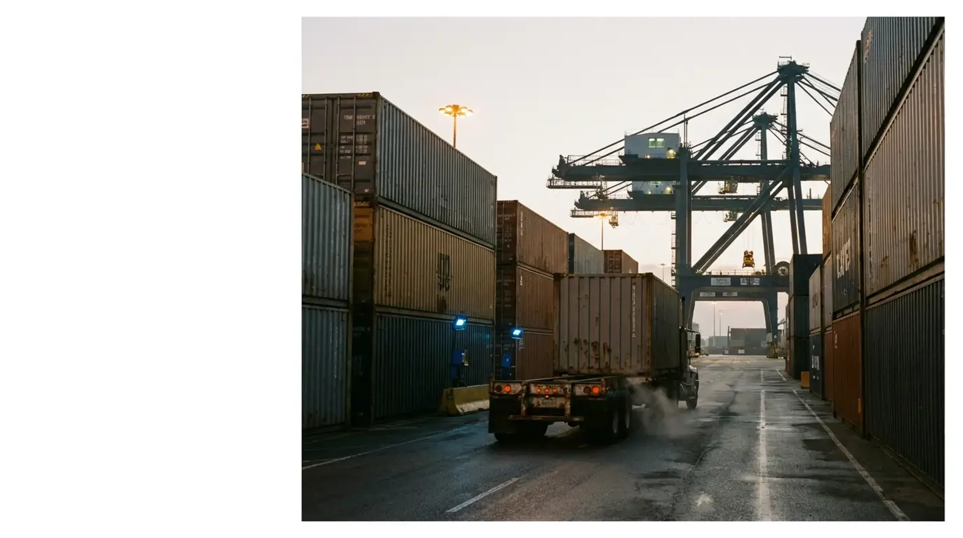 Container terminal at first light