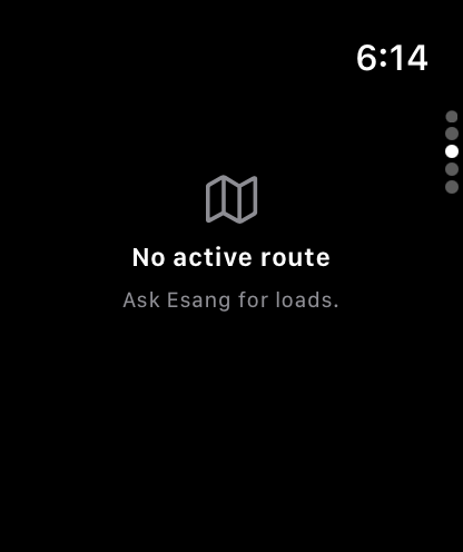 EusoTrip Pulse no-active-route state with Ask Esang for loads guidance